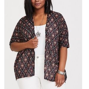 Torrid Black Geometric Cardigan